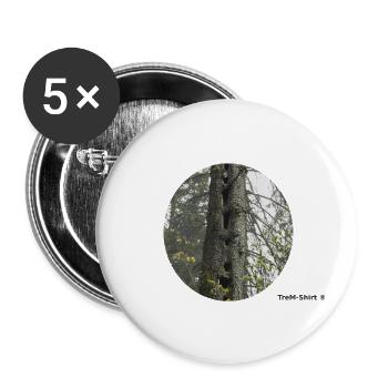 Spechtflöte an Fichte - Buttons klein 25 mm (5er Pack) - Weiß - Vorne