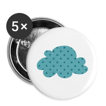 Nuage Points Points Météo Crèche Décoration Enfants - Lot de 5 petits badges (25 mm) - blanc - Devant