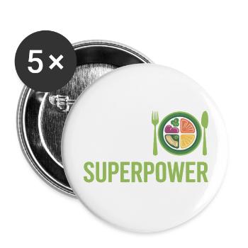 Diététicien agréé spécialisé en nutrition - Lot de 5 petits badges (25 mm) - blanc - Devant