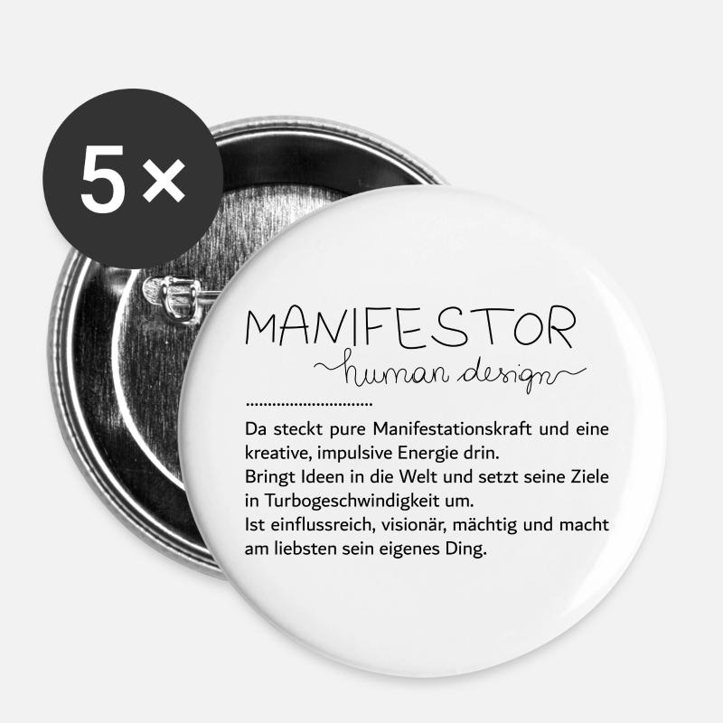 Ich bin ein Manifestor - Buttons klein 25 mm (5er Pack) - Weiß