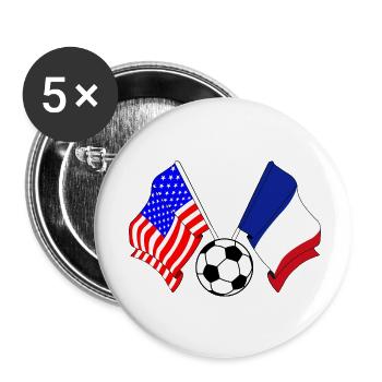Football France vs USA - Buttons small 1''/25 mm (5-pack) - white - Front