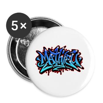 Mathieu Graffiti Neon Printable on Textile - Buttons small 1''/25 mm (5-pack) - white - Front