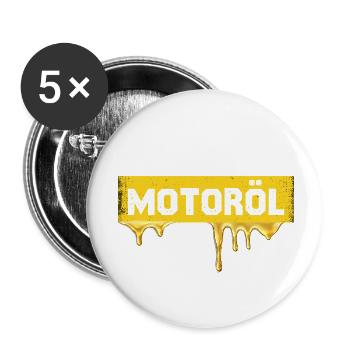Groupe sanguin Graphique huile moteur - Lot de 5 petits badges (25 mm) - blanc - Devant