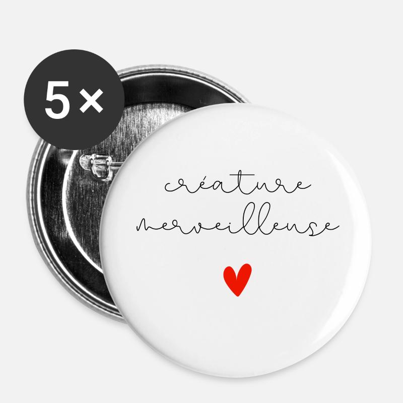 Wonderful Creature - Buttons small 1''/25 mm (5-pack) - white