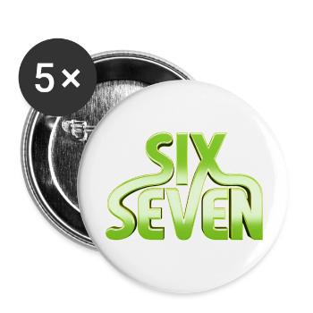Six Seven 6 7 - 67 - Grün Typografie Meme  Design - Buttons klein 25 mm (5er Pack) - Weiß - Vorne