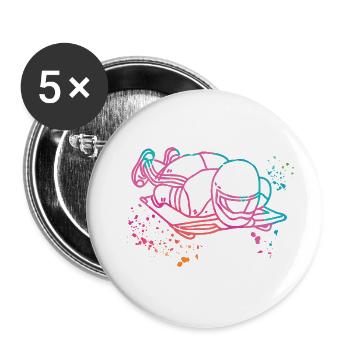 Skeleton Bobsleigh Winter Sports Sled - Buttons small 1''/25 mm (5-pack) - white - Front