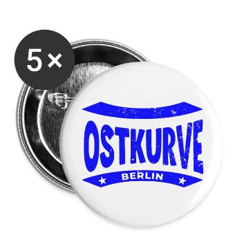 Ostkurve du stade de Berlin, sweat à capuche, chemise, casquette - Lot de 5 petits badges (25 mm) - blanc - Devant