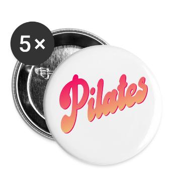 Pilates Sport - Lot de 5 petits badges (25 mm) - blanc - Devant