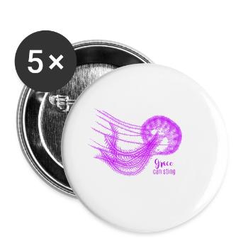 Grace Can Sting Jellyfish Art - Buttons small 1''/25 mm (5-pack) - white - Front