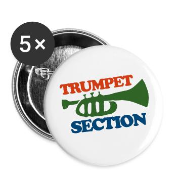 Trompetensektion Logo Tee - Buttons klein 25 mm (5er Pack) - Weiß - Vorne