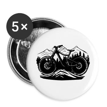 Mountain biking - Buttons small 1''/25 mm (5-pack) - white - Front