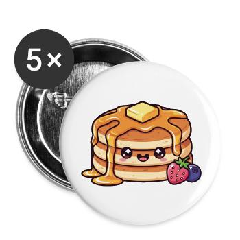 Kawaii Syrup Pancake with Berry - Buttons small 1''/25 mm (5-pack) - white - Front