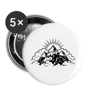 Mountains Landscape Icon - Buttons small 1''/25 mm (5-pack) - white - Front