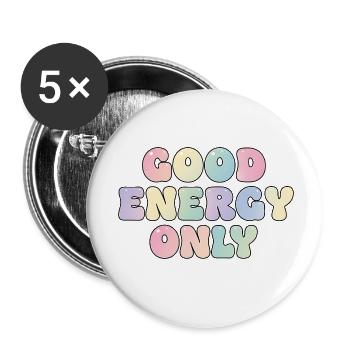 Only good energy - Buttons small 1''/25 mm (5-pack) - white - Front