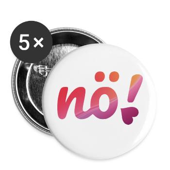 Non, dégradé néon rose & violet avec le slogan Non. - Lot de 5 petits badges (25 mm) - blanc - Devant