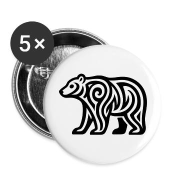 Just a Black Bear #1 / JustN-imal - Buttons small 1''/25 mm (5-pack) - white - Front