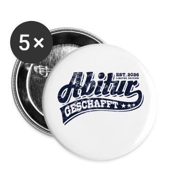 Abi Est 2026 - Abitur - Geschenk - Buttons klein 25 mm (5er Pack) - Weiß - Vorne