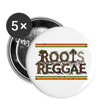 Roots Reggae Forest - Buttons small 1''/25 mm (5-pack) - white - Front
