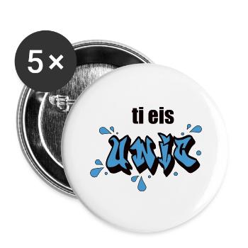 ti eis unic - Lot de 5 petits badges (25 mm) - blanc - Devant