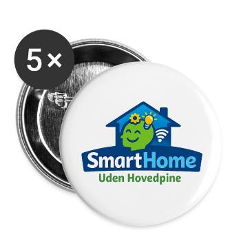 Maison intelligente sans soucis - Lot de 5 petits badges (25 mm) - blanc - Devant