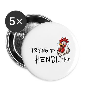 Trying to hendl this – Funny Chicken Word Game - Buttons small 1''/25 mm (5-pack) - white - Front