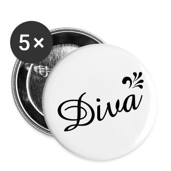 Diva aus Hessen - Schöne Motive rund um Hessen - Buttons klein 25 mm (5er Pack) - Weiß - Vorne