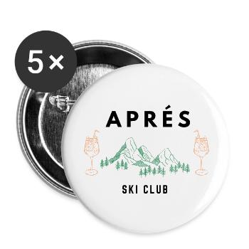 Aprés Ski Club - Buttons klein 25 mm (5er Pack) - Weiß - Vorne