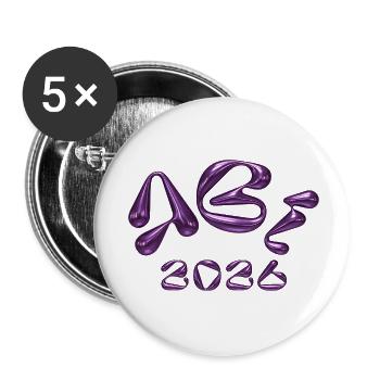 Neu 2023 Metallischer Glanz - Buttons klein 25 mm (5er Pack) - Weiß - Vorne
