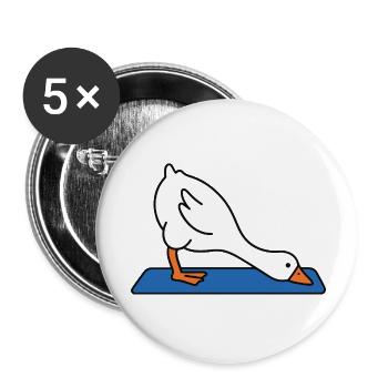 Ente im Dehnmodus auf Matte yoga - Buttons klein 25 mm (5er Pack) - Weiß - Vorne