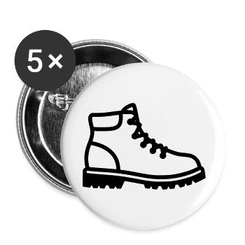 Profil de chaussures de randonnée - Lot de 5 petits badges (25 mm) - blanc - Devant