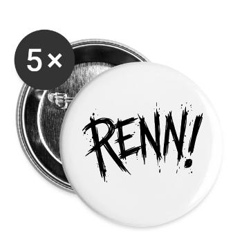 Run! - Buttons small 1''/25 mm (5-pack) - white - Front