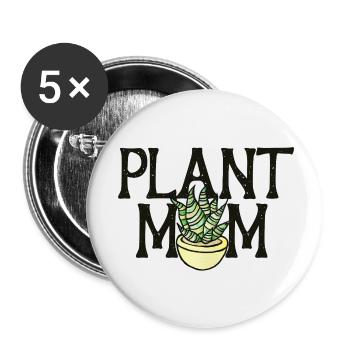 Plant Mom Bloom Pot - Buttons klein 25 mm (5er Pack) - Weiß - Vorne