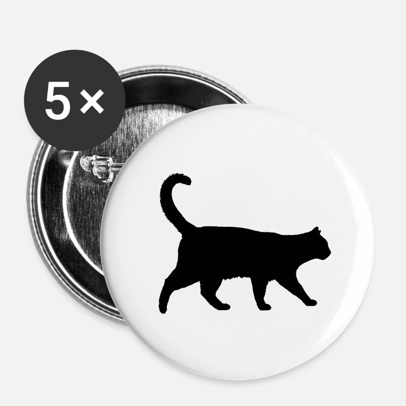 Cat - Buttons small 1''/25 mm (5-pack) - white