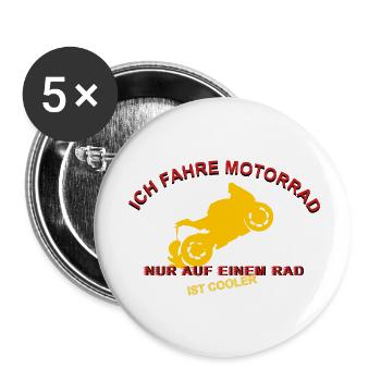 Wheelie-Motorraddesign für echte Liebhaber - Buttons klein 25 mm (5er Pack) - Weiß - Vorne