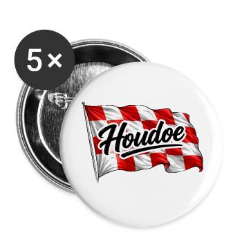 waving Brabant flag with Houdoe - Buttons small 1''/25 mm (5-pack) - white - Front