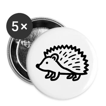 Igel - Buttons klein 25 mm (5er Pack) - Weiß - Vorne
