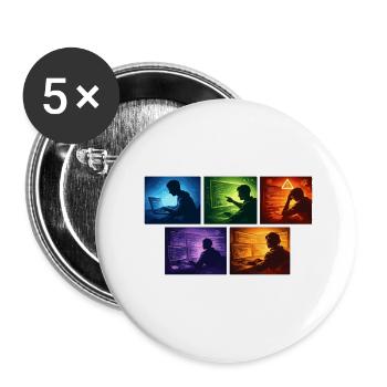 Neon-Coding: Bildschirmwelten - Buttons klein 25 mm (5er Pack) - Weiß - Vorne