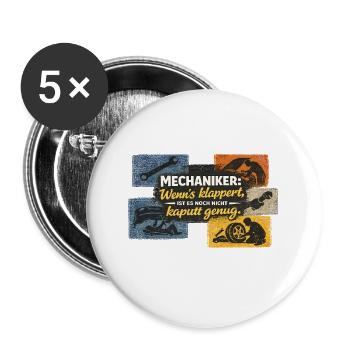 Mechaniker Spruch Illustration - Buttons klein 25 mm (5er Pack) - Weiß - Vorne