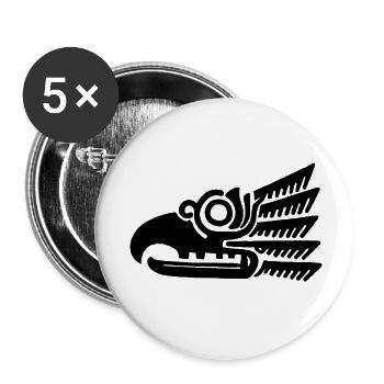 Schwarzer Vogelkopf - Buttons klein 25 mm (5er Pack) - Weiß - Vorne