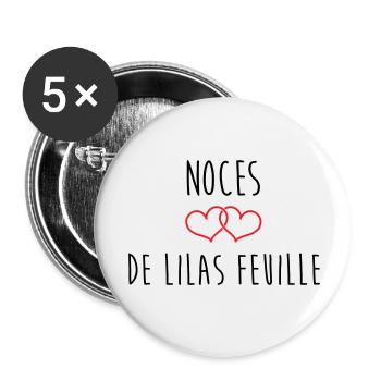 Noces de Lilas 63 ans de mariage - Lot de 5 petits badges (25 mm) - blanc - Devant