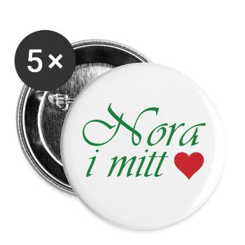 Nora in meinem Herzen - Buttons klein 25 mm (5er Pack) - Weiß - Vorne