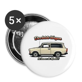 Der letzte Wagen Vintage Kombi - Buttons klein 25 mm (5er Pack) - Weiß - Vorne