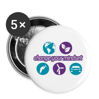 Change_your_mindset - Buttons klein 25 mm (5er Pack) - Weiß - Vorne