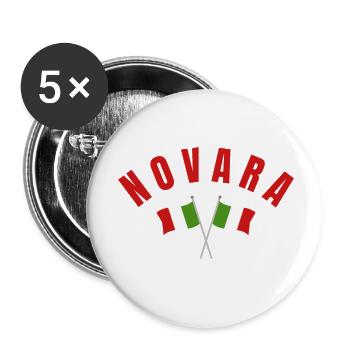 Novare a traversé les drapeaux italiens - Lot de 5 petits badges (25 mm) - blanc - Devant