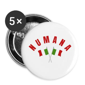 Numana kreuzte italienische Flaggen - Buttons klein 25 mm (5er Pack) - Weiß - Vorne