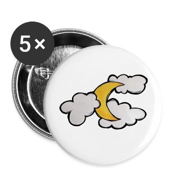 Mondbeschienene Wolken-Skizze - Buttons klein 25 mm (5er Pack) - Weiß - Vorne