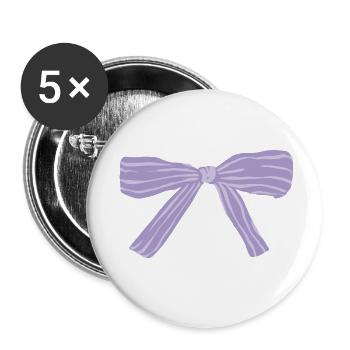 Lavendel Schleifenband - Buttons klein 25 mm (5er Pack) - Weiß - Vorne