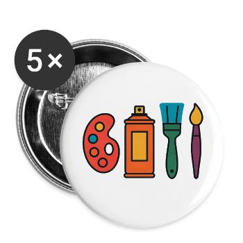 Artistic Painting Set Palette Sprayer Brushes - Buttons small 1''/25 mm (5-pack) - white - Front
