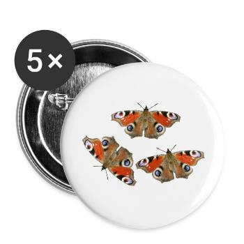 Peacock Eye Butterflies in Love Day Peacock Eye - Buttons small 1''/25 mm (5-pack) - white - Front
