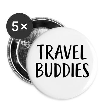 Compagnons de voyage - Lot de 5 petits badges (25 mm) - blanc - Devant